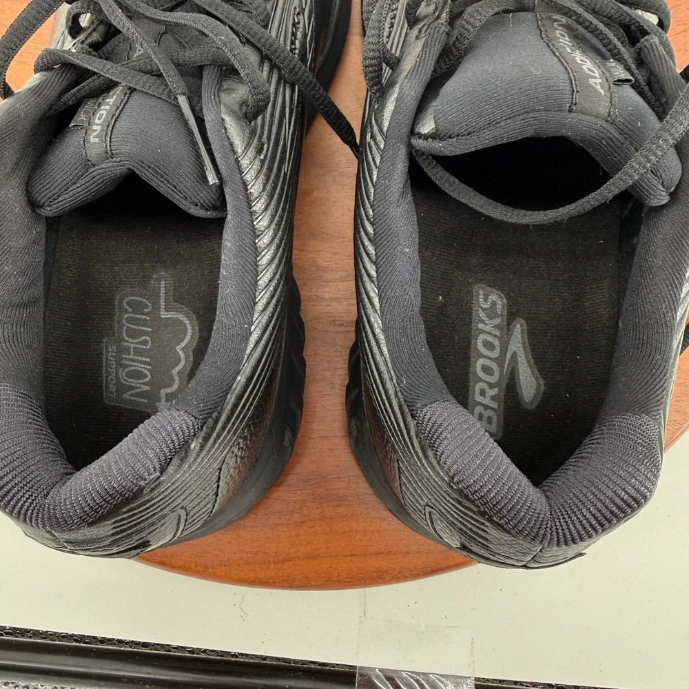 Brooks Addiction Walker 2 Black Leather Comfort Walking Shoes Men 11 XWide/4E‎